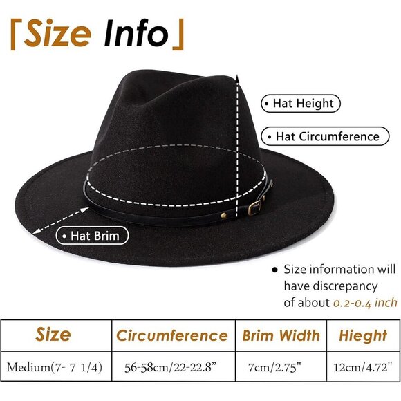 2 Pack Fedora Hats Wide Brim Cotton Polyester Unisex Casual Sun Protection main image 7